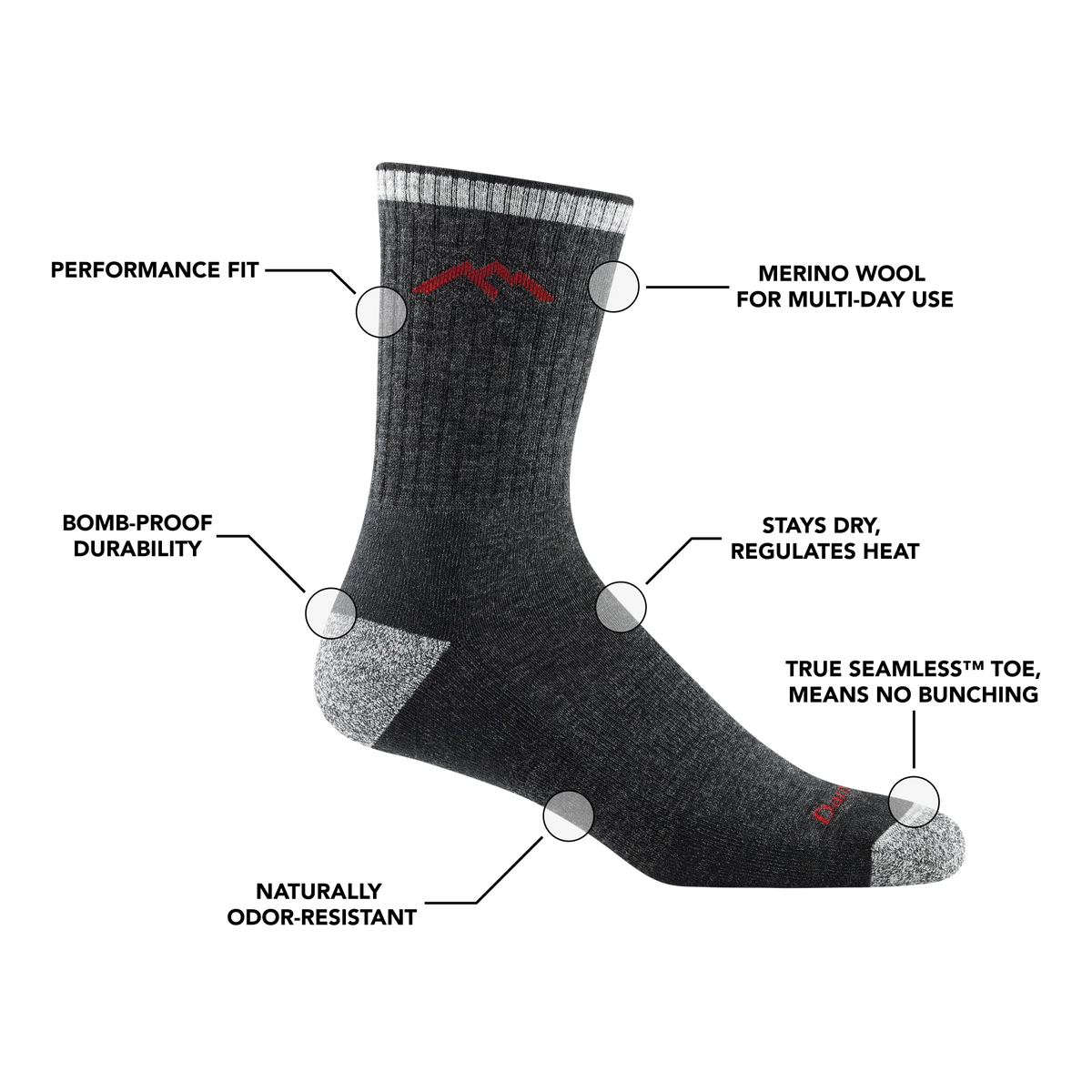 Men's Hiker Midweight Micro Crew 5-Pack